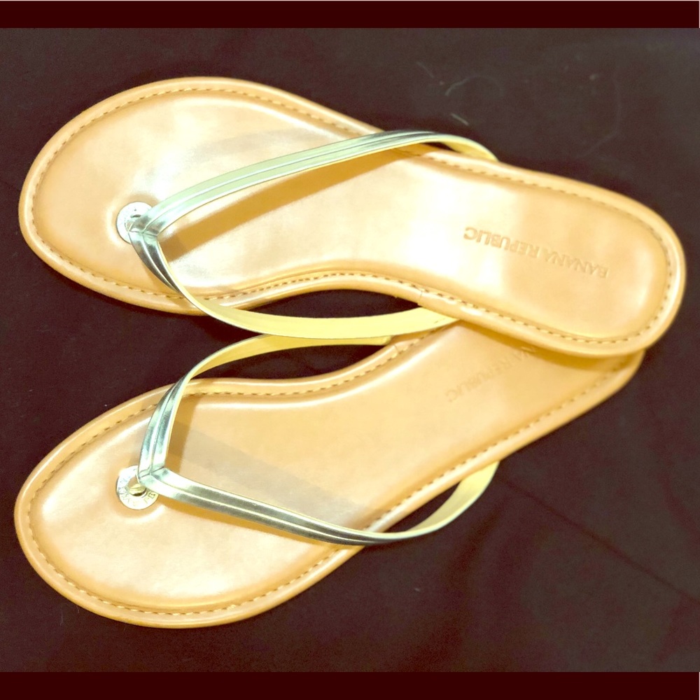 Banana Republic Silver Flip Flops
